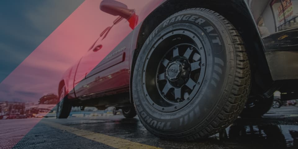 Valid with on 4 select Thunderer Tires, use promo code at checkout.